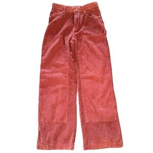 BDG Wide Leg Corduroy Pants in Rust Red